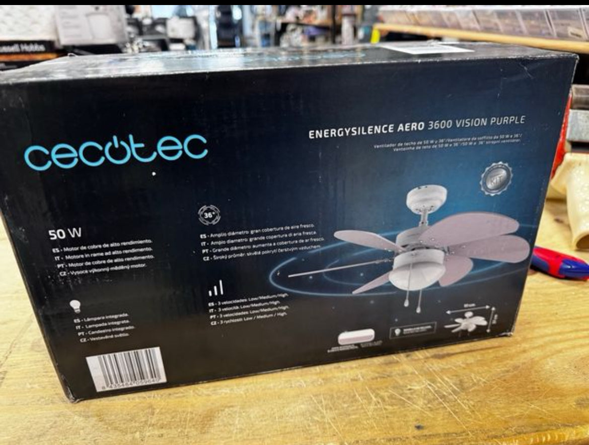 Cecotec Ventilador de techo EnergySilence 3600 Vision Purple