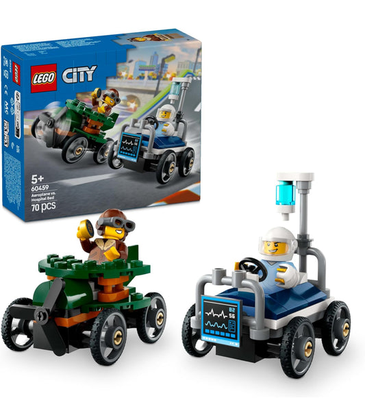 Lego 60459 Coches de Carreras: Avión vs. Cama de Hospital